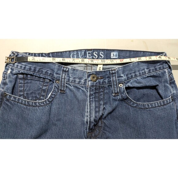 Guess Jeans Mens 34x32 Blue Rebel Straight Leg Denim Pants - Picture 3 of 7